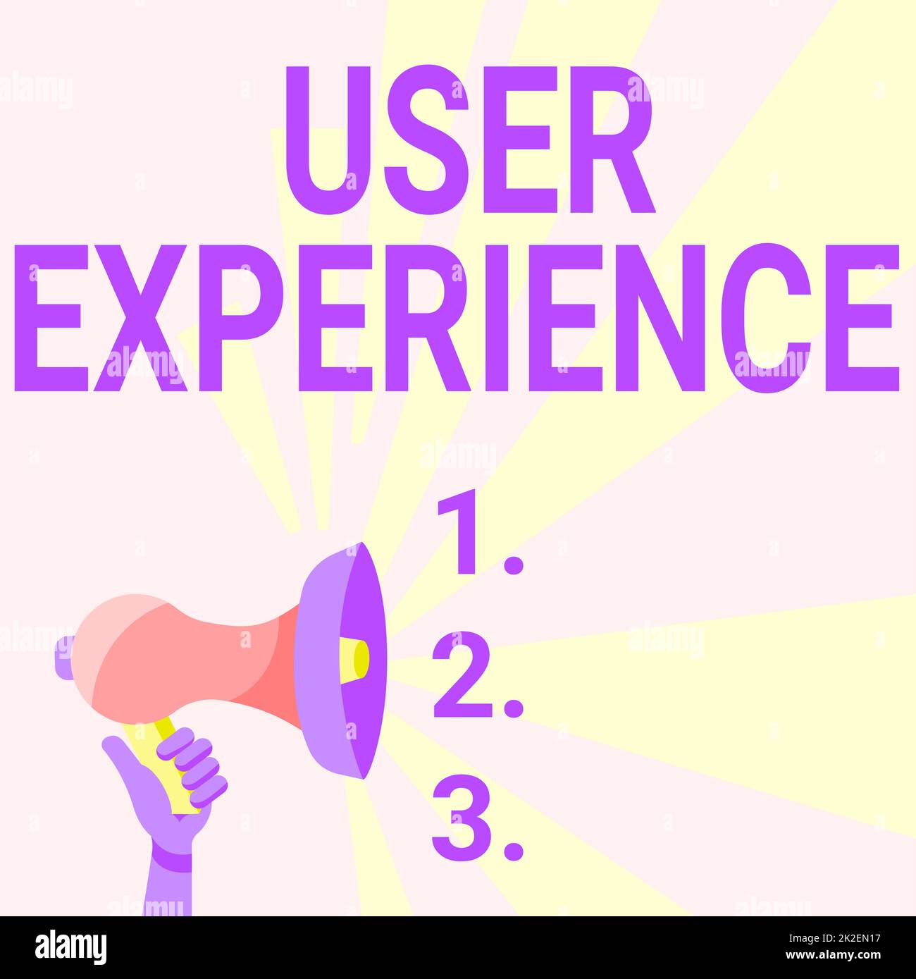 Konzeptionelle Beschriftung Benutzererfahrung. Geschäftsansatz Nutzung von Websites insbesondere in Bezug darauf, wie angenehm es ist, Megaphone Drawing Producing Lighting Making Announcement zu verwenden. Stockfoto