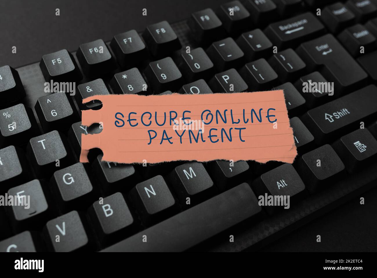 Textzeichen für sichere Online-Zahlung. Geschäftsübersicht geschütztes Online-System für bezahlende Waren und Dienstleistungen Neue Bildschirmtitel-Ideen, Eingabe von Play Script-Konzepten Stockfoto
