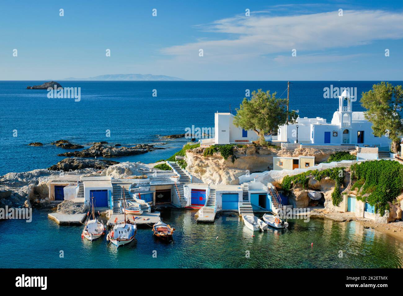 Mandrakia Dorf auf der Insel Milos, Griechenland Stockfoto