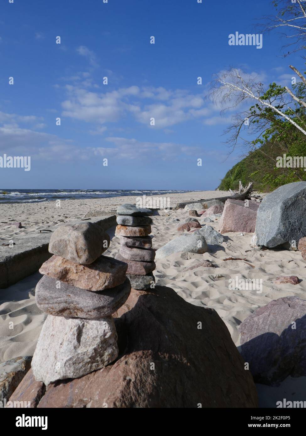 Steinen am Strand Stockfoto
