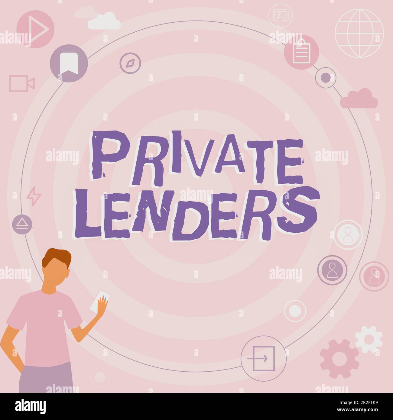 Handgeschriebenes Schild Private Lender. Konzept bezeichnet eine Person oder ein Unternehmen, die/das Geld leiht, um Geschäftsleuten innovatives Denken zu vermitteln und Ideen für eine stabile Zukunft zu entwickeln. Stockfoto