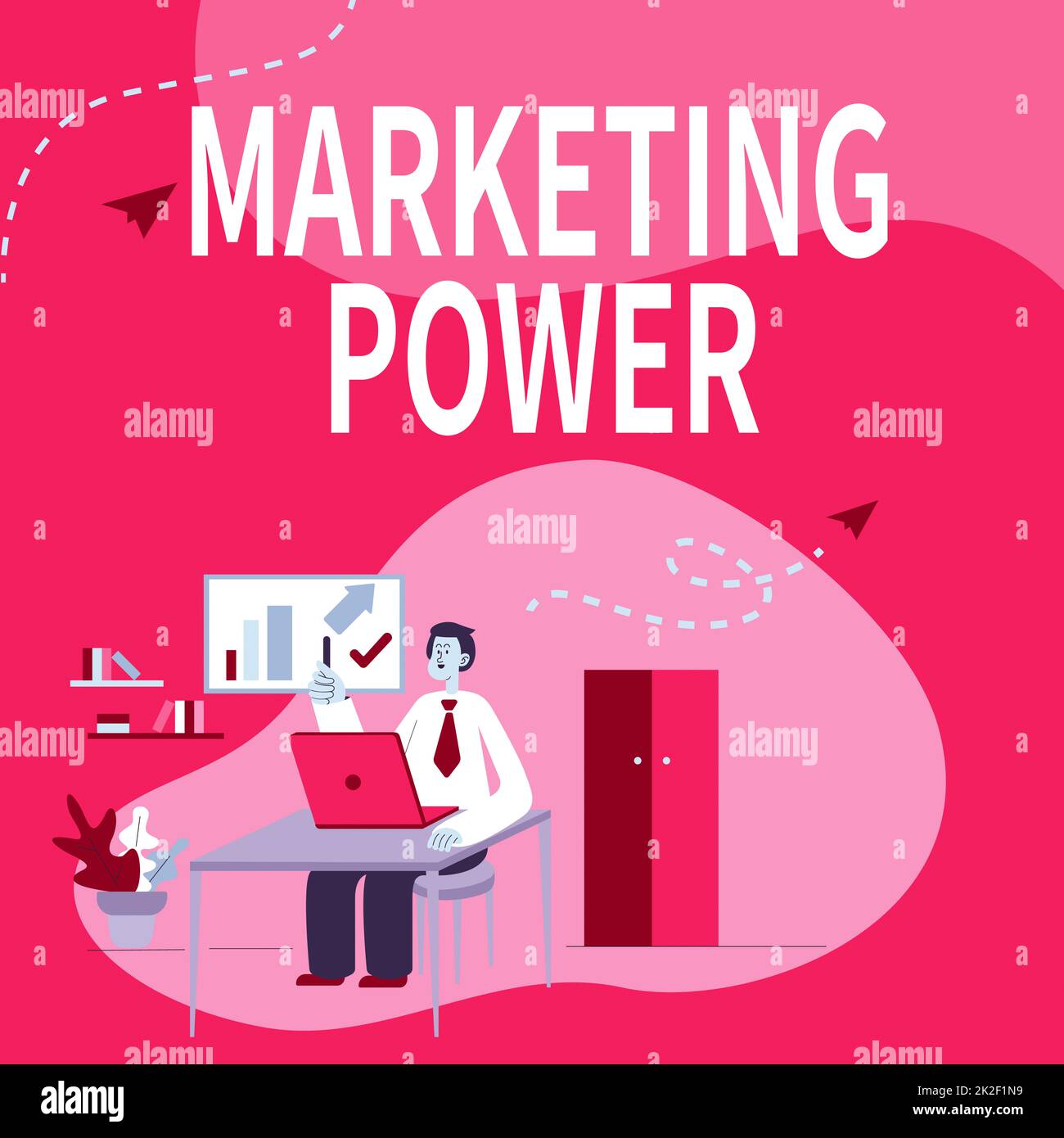 Handschrift Text Marketing Power. Konzept bedeutet, dass ein Unternehmen den Marktpreis gewinnbringend erhöhen kann, wenn ein Mann am Schreibtisch arbeitet und neue Technologien präsentiert. Stockfoto