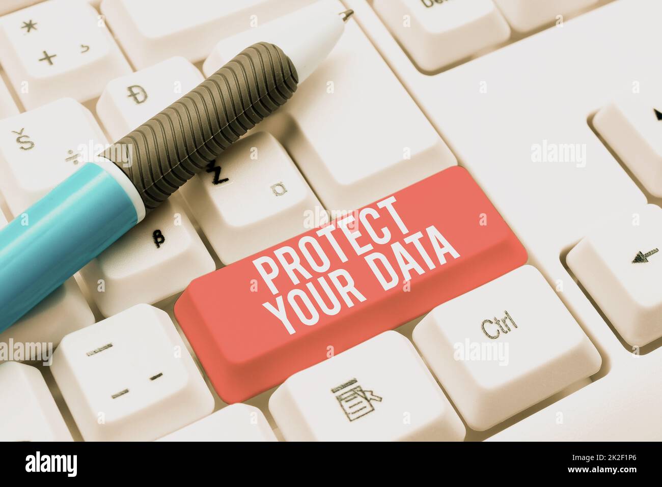 Textzeichen mit „Protect Your Data“. Unternehmen präsentieren Cyber-Sicherheit und schützen digitale Informationen vor Verlust oder Betrug durch Eingabe von Funktionsbeschreibungen des Programms, Erstellen einer neuen E-Mail-Adresse Stockfoto