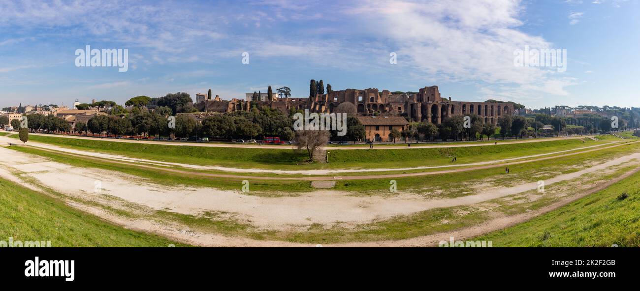 Circus Maximus und Tempel des Apollo Palatinus Stockfoto