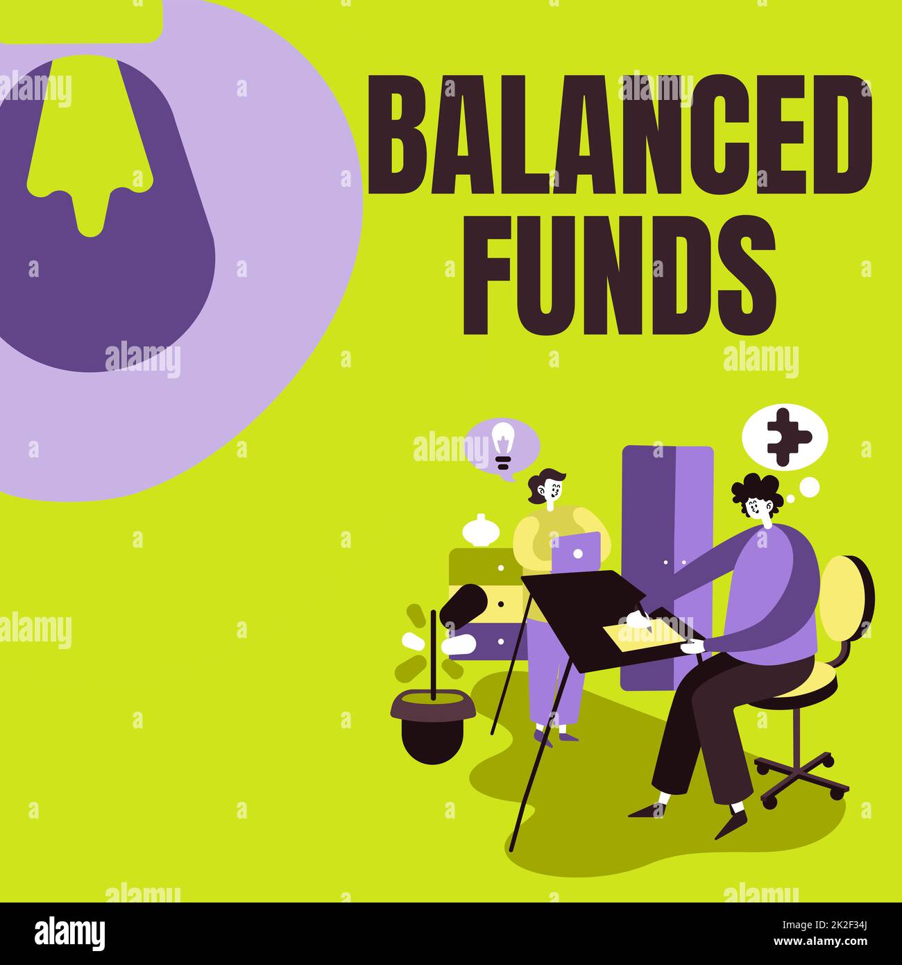 Handgeschriebener Text Balanced Funds. Hybrid-Investmentfonds für das Internet-Konzept, der verschiedene Wertpapiere kombiniert Partner teilen neue Ideen für Arbeitsstrategien zur Verbesserung von Fähigkeiten. Stockfoto