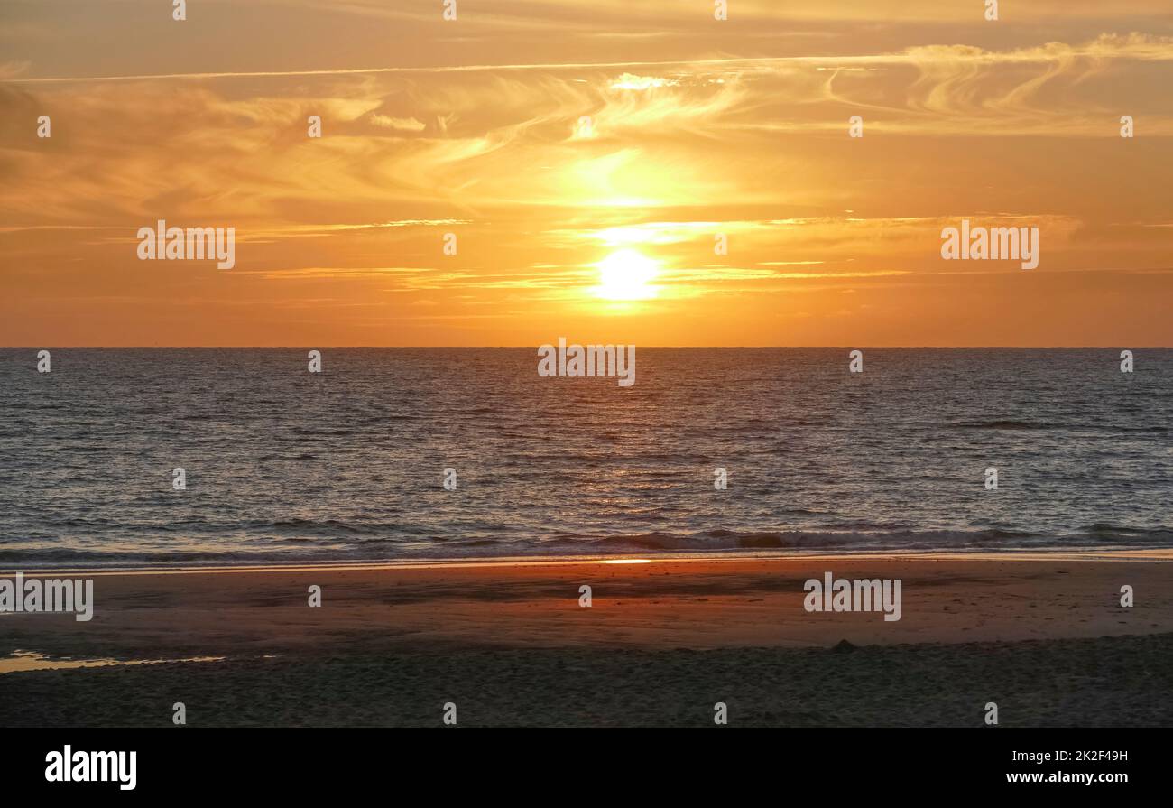 Sonnenuntergang bei Sylt Stockfoto