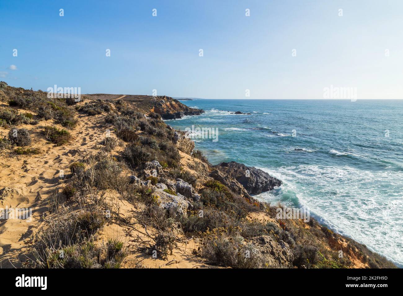 Küste von Alentejo in der Nähe von Sines Stockfoto