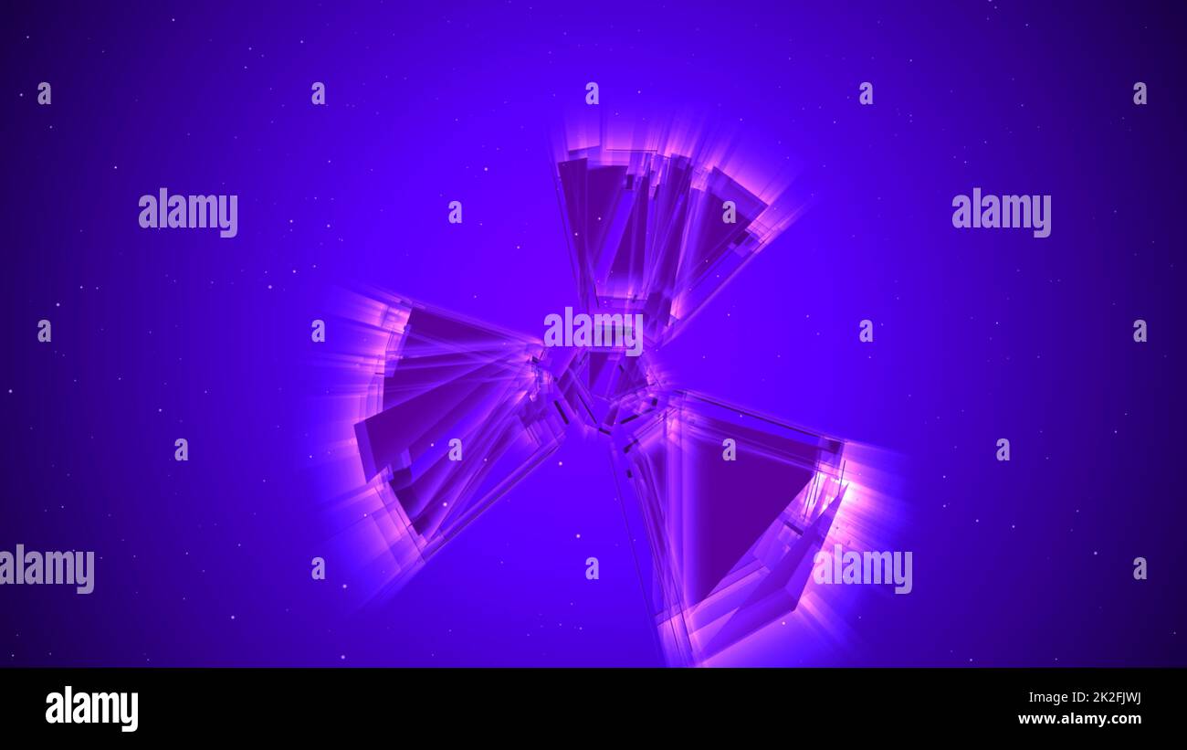 3D Illustration von Neon glühen radioaktiven Zeichen Stockfoto