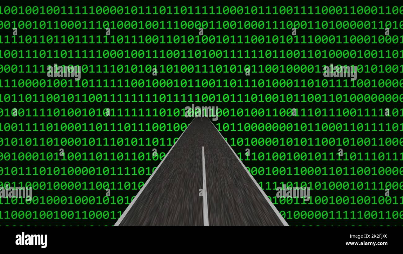 Auf dem Weg in die digitale Welt 3D Illustration Stockfoto