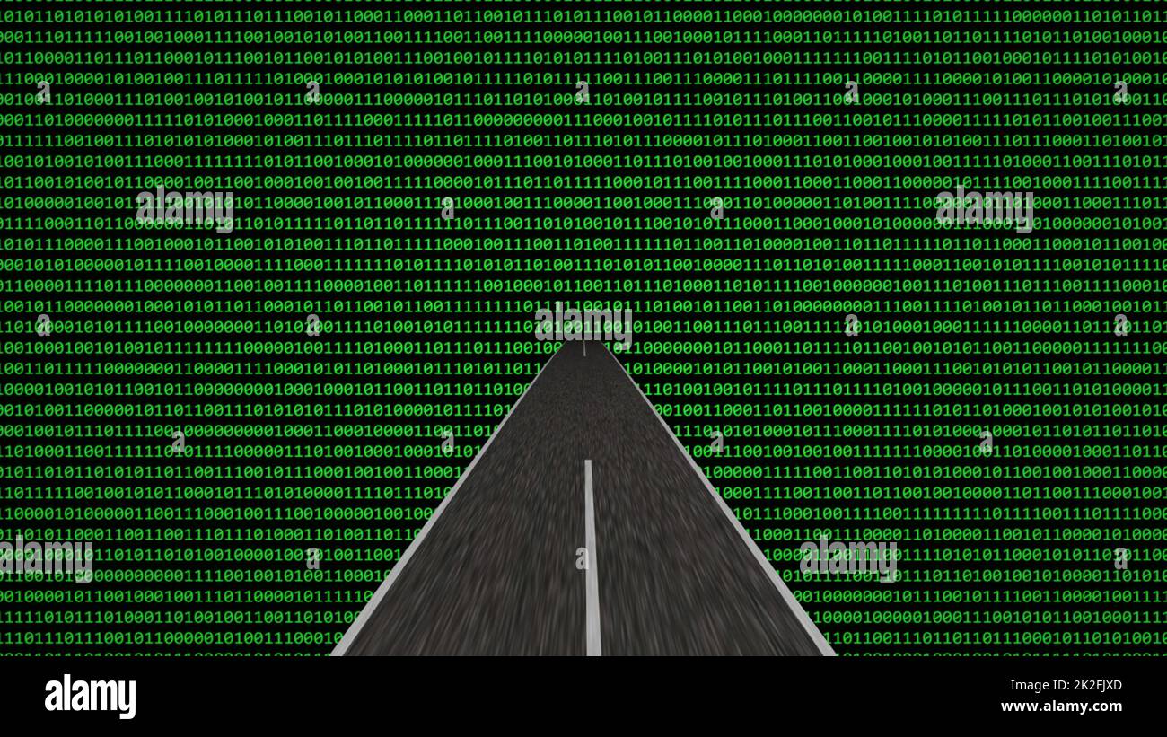 Auf dem Weg in die digitale Welt 3D Illustration Stockfoto