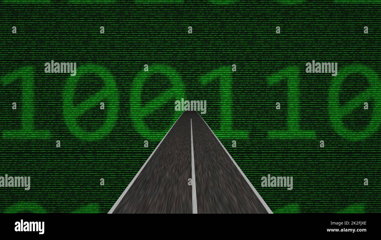 Auf dem Weg in die digitale Welt 3D Illustration Stockfoto