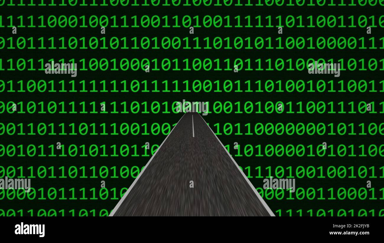 Auf dem Weg in die digitale Welt 3D Illustration Stockfoto