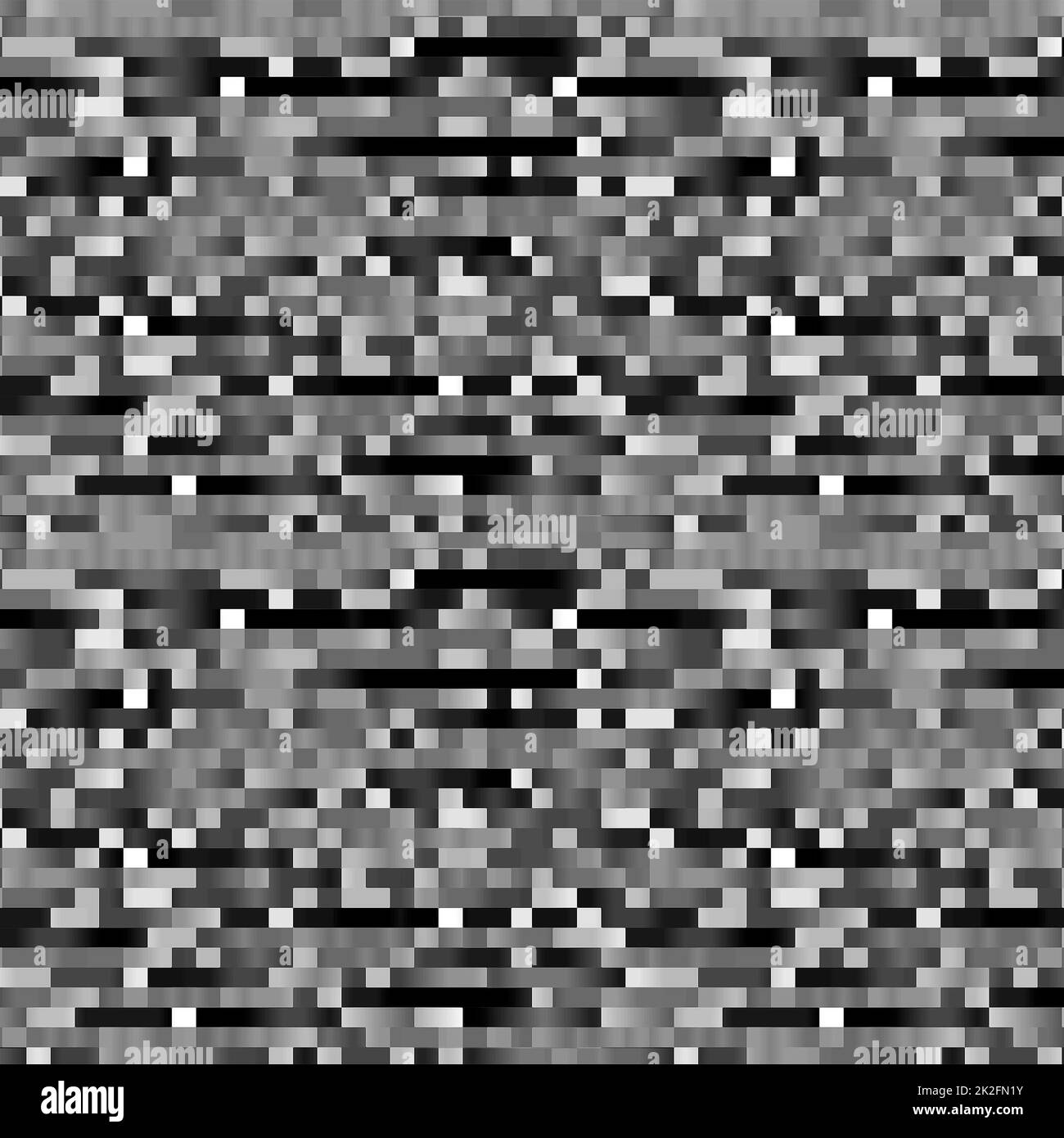 Pixelraster Helles Schwarz-Weiß-Muster Stockfoto