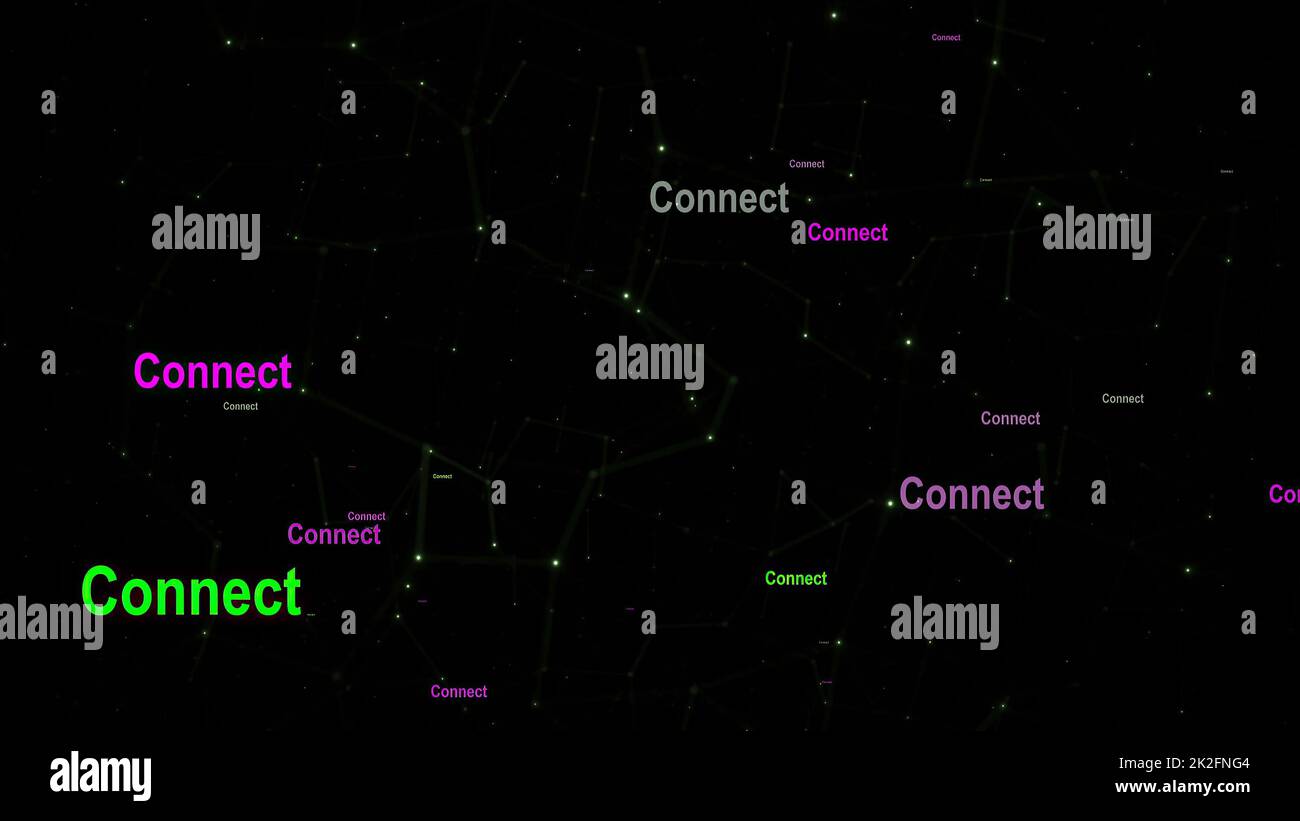 Verbinden Sie Text mit technischem Hintergrund Stockfoto