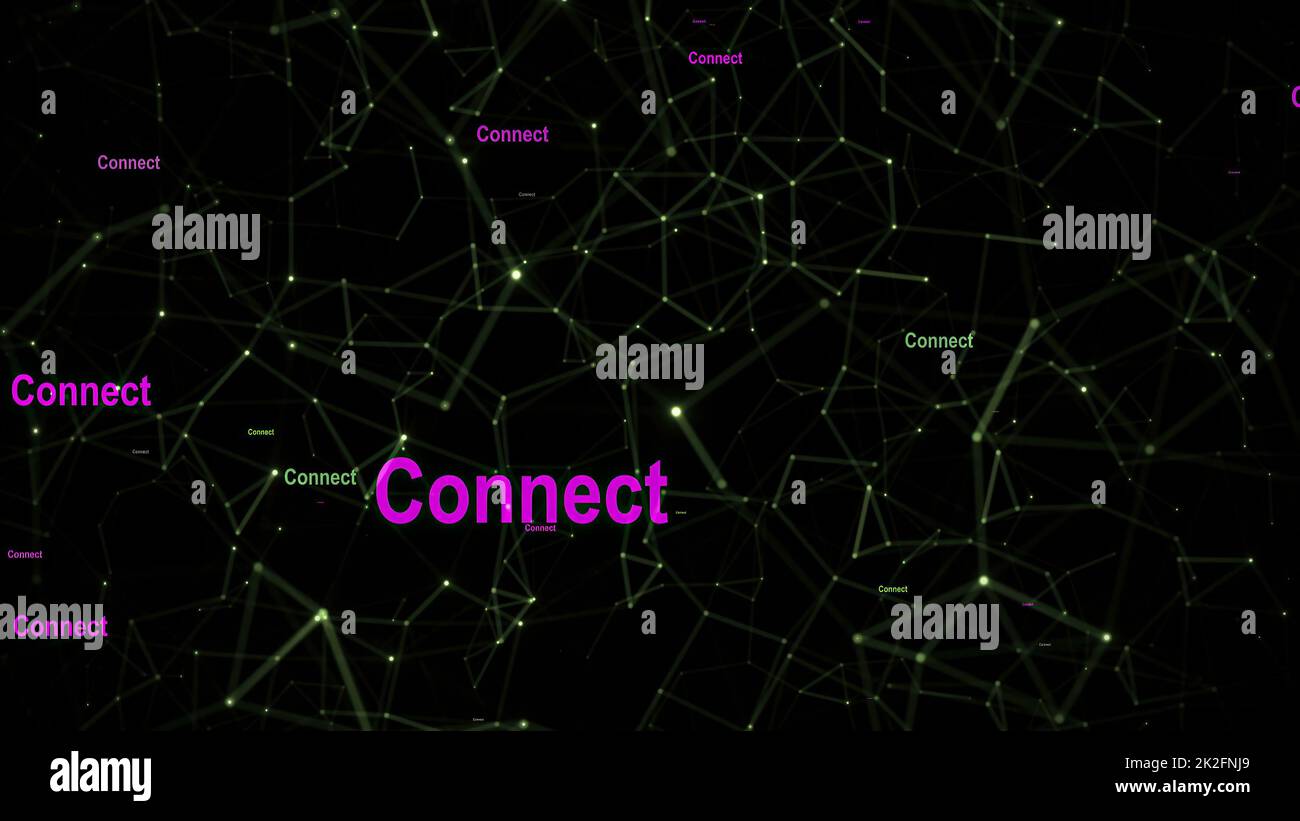Verbinden Sie Text mit technischem Hintergrund Stockfoto