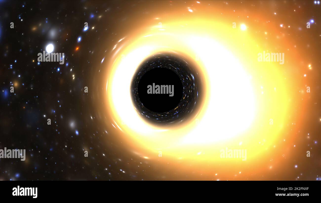 Weltraumtunnel mit Galaxie- und Nebulae-Simulation Stockfoto