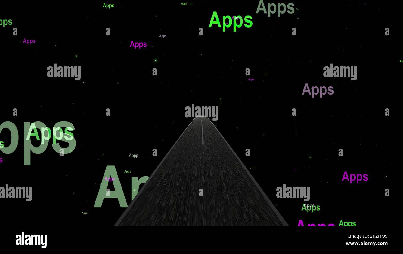 Fahrt in die Welt der Apps Stockfoto