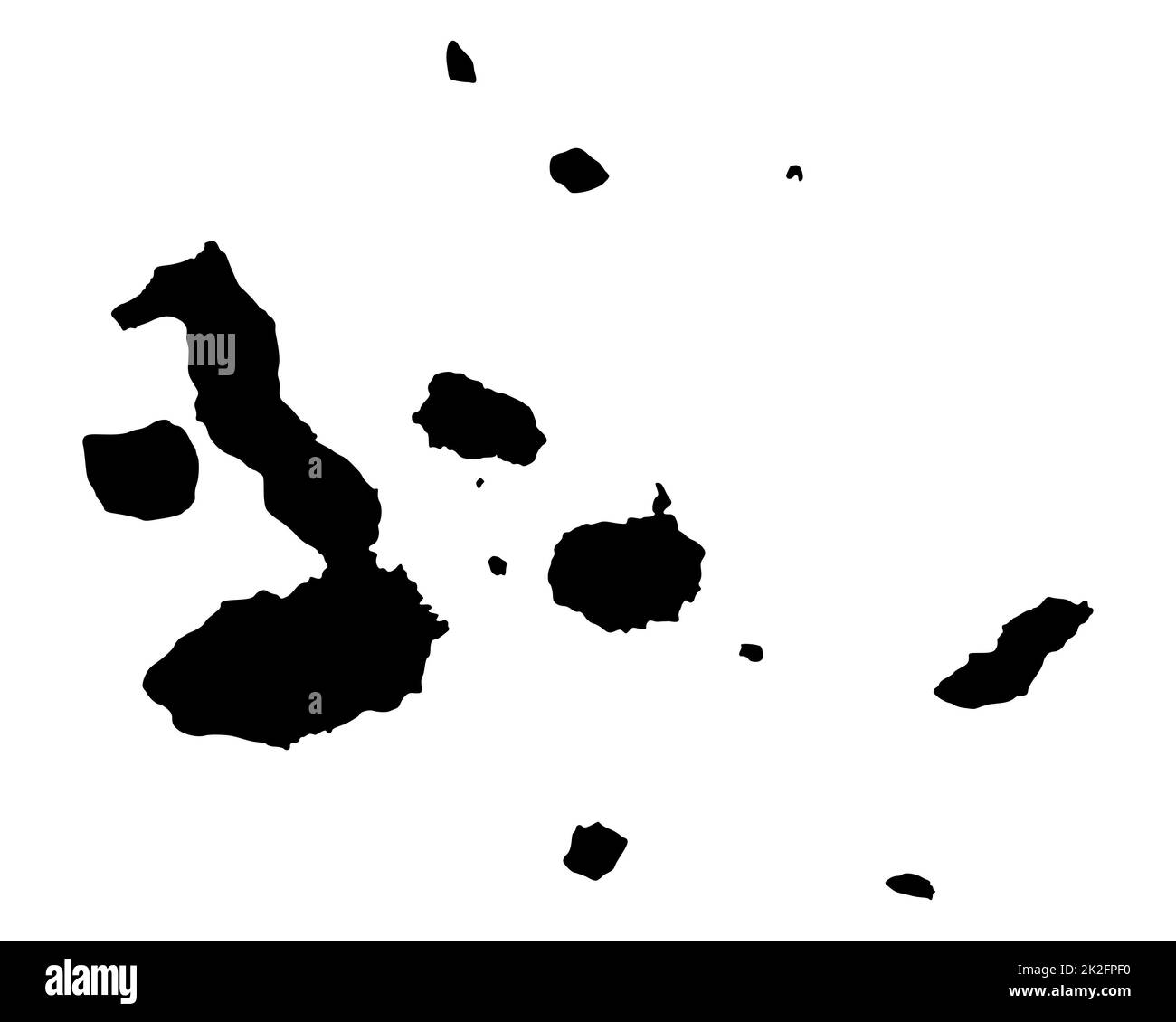 Karte der Galapagos-Inseln Stockfoto