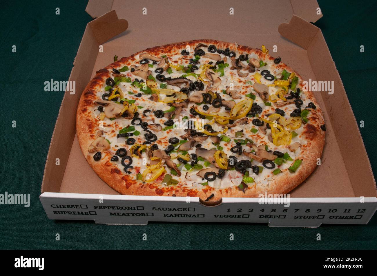 Köstliche Italienische Vegetarische Pizza Stockfoto