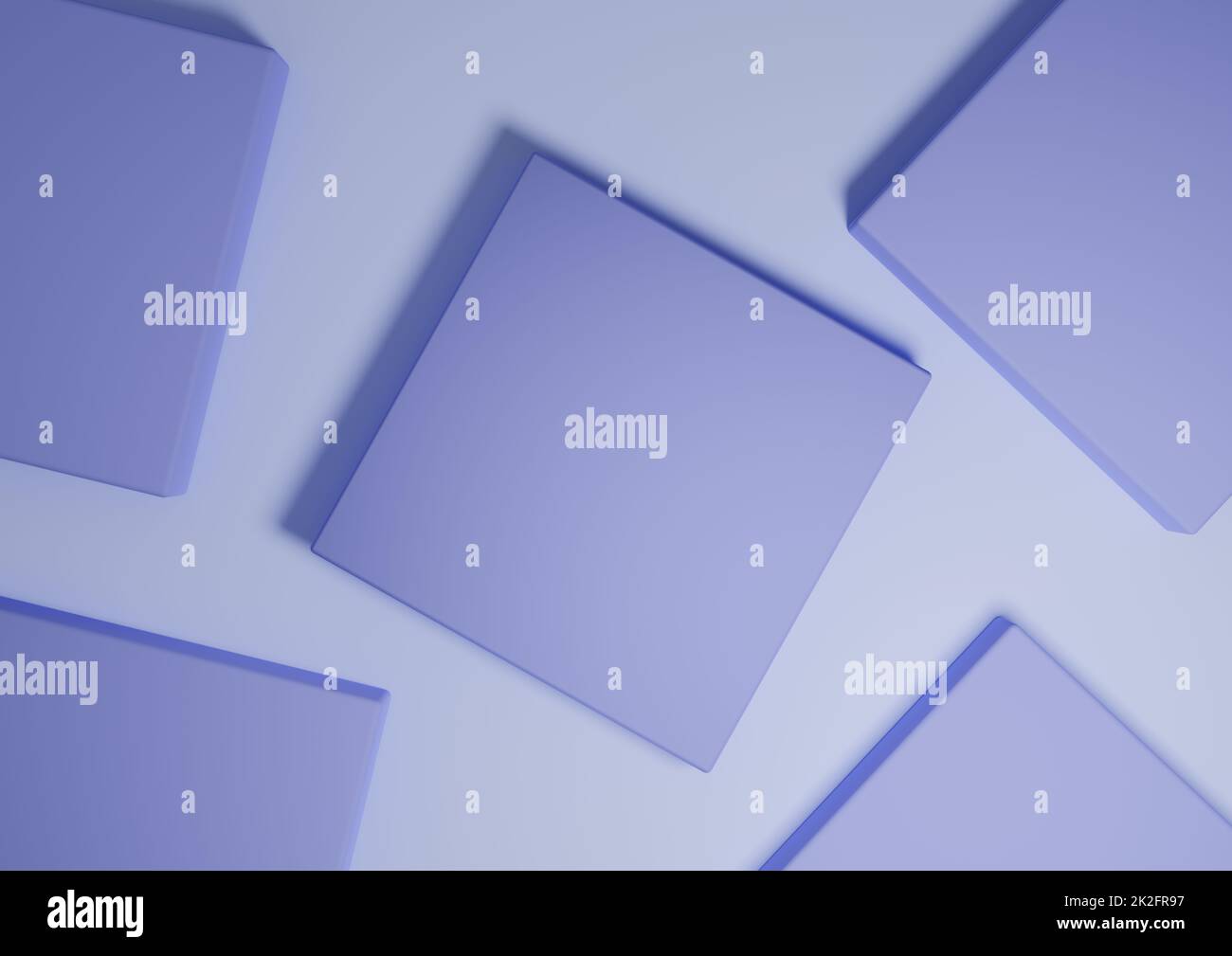 Hell, pastellblau, 3D Render minimal, einfache Draufsicht flach Lay Produktdisplay Hintergrund mit Podestständer und geometrischen Formen Stockfoto