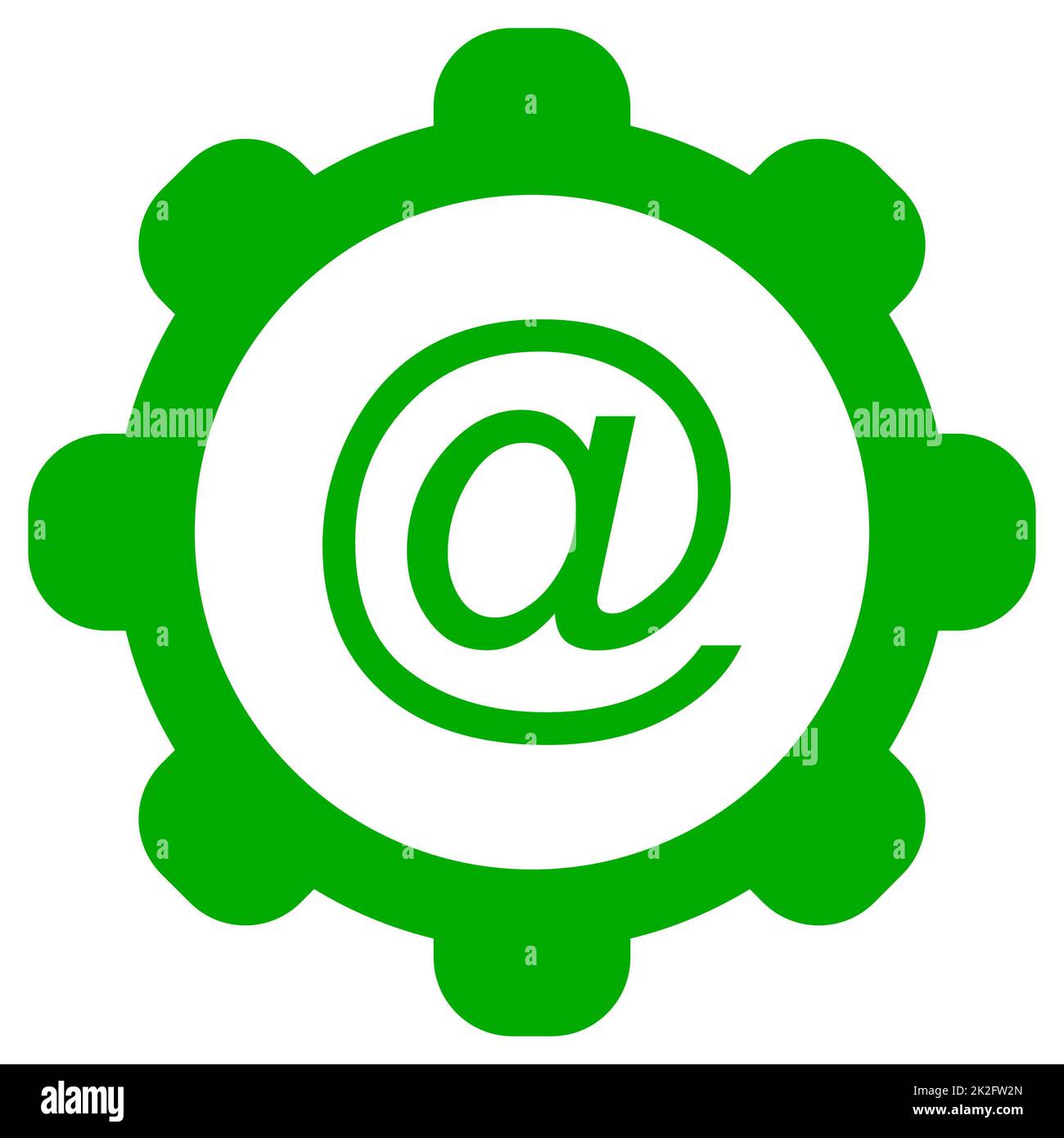 E-Mail-Symbol und Rad Stockfoto