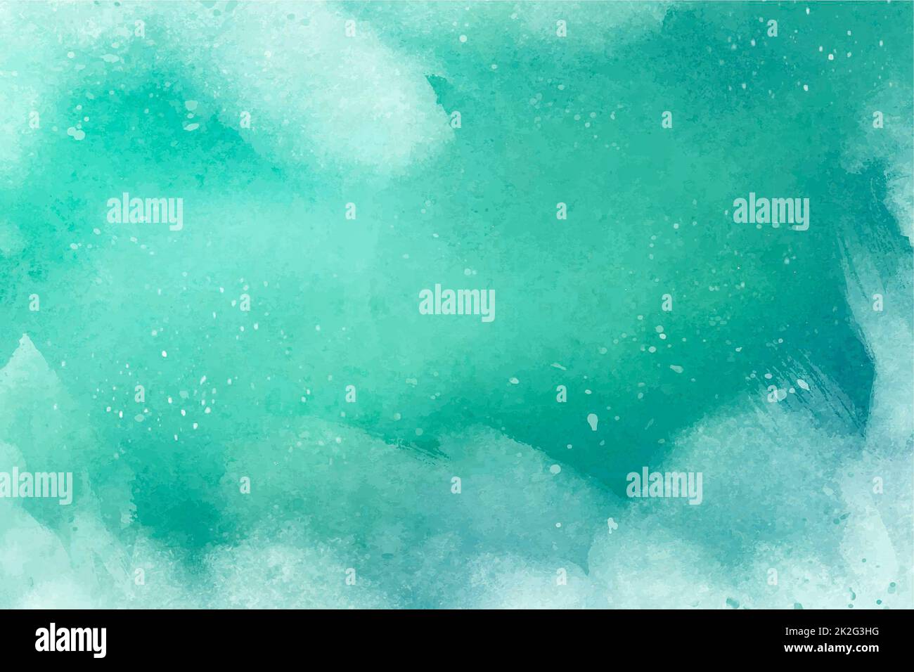 Grüner Verlauf abstrakte Hintergrundtextur mit weißen Farbspritzern. Kopierbereich für Banner, Design, Poster, Hintergrund. Farbige Aquarelle mit hoher Auflösung t Stockfoto