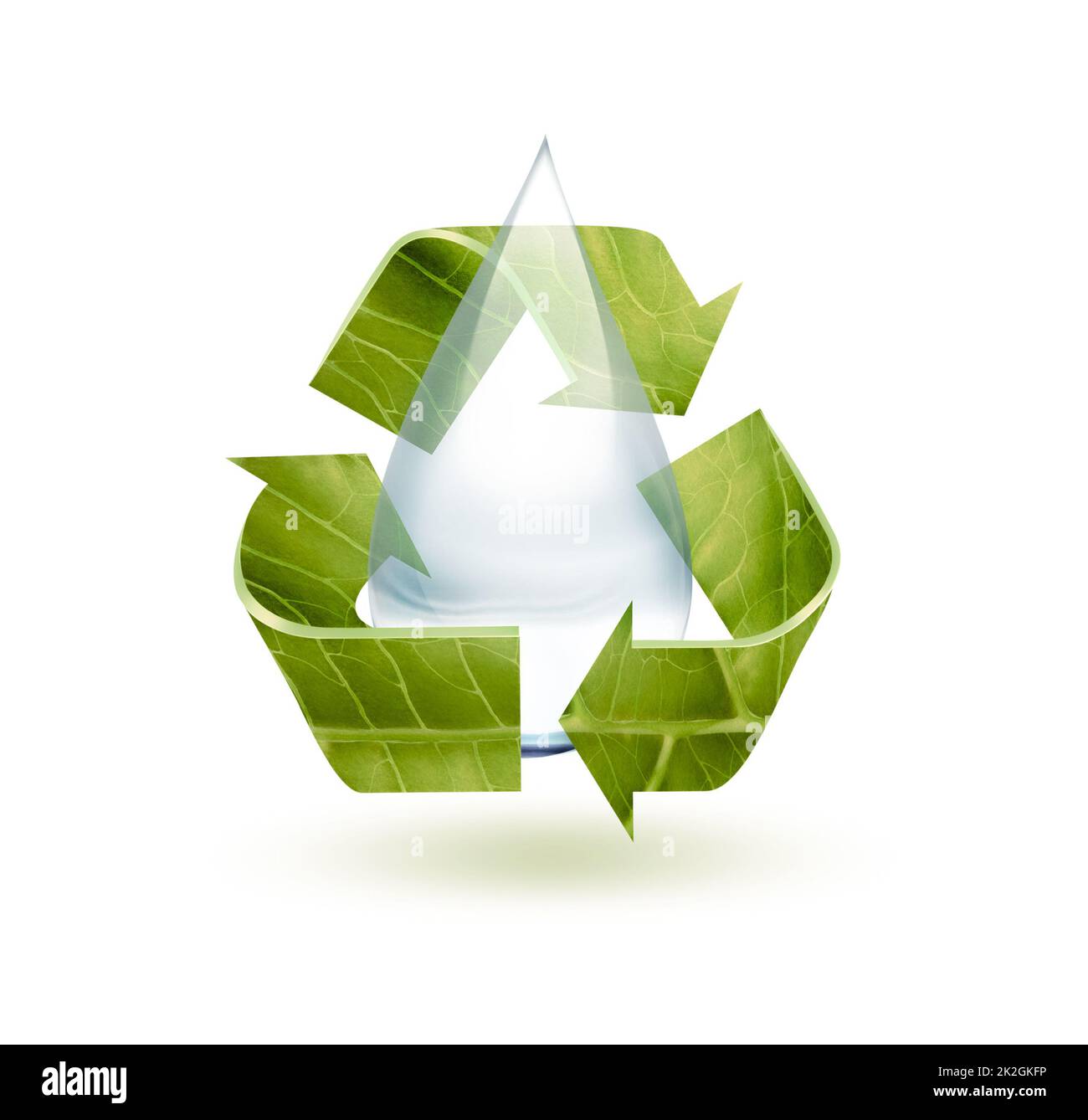 Wassertropfen Und Recycling-Symbol Stockfoto