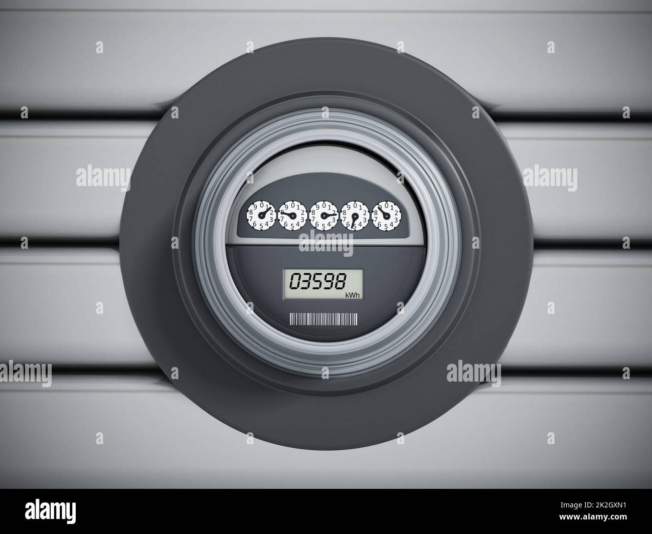 Stromzähler mit LCD-Display Stockfoto