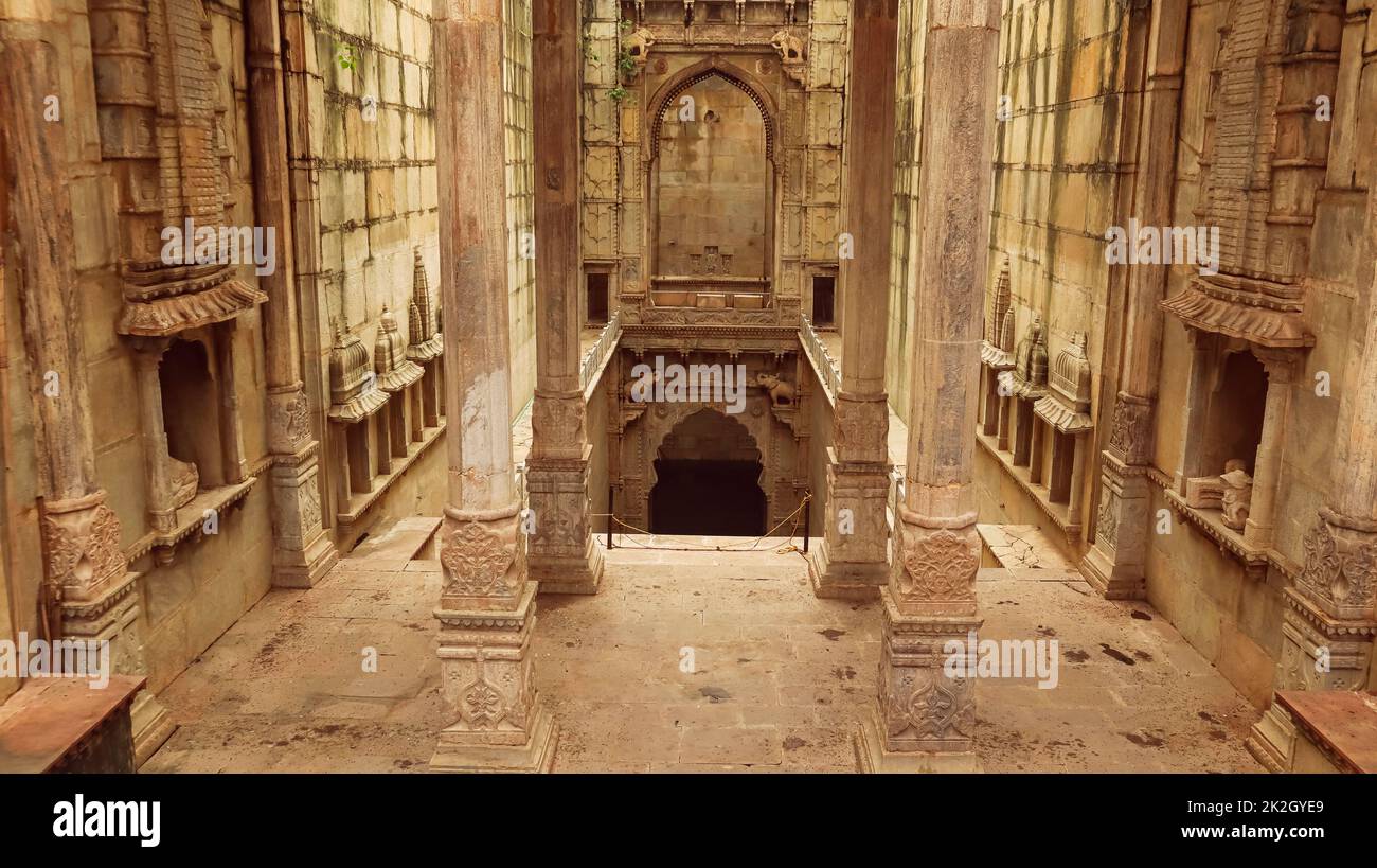 Blick auf Raniji Ki Baori, Es wurde im Jahr 1699 von Rani Nathavati Ji Solanki, die jüngere Königin der herrschenden Rao Raja Anirudh Singh von Bundi war gebaut, Ra Stockfoto