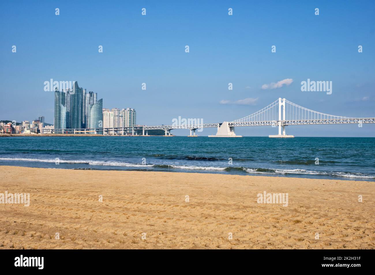 Gwangalli Strand in Busan, Südkorea Stockfoto