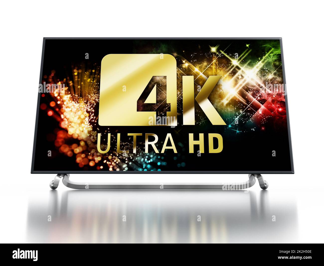 4K ULTRA HD-FERNSEHER. 3D Abbildung Stockfoto