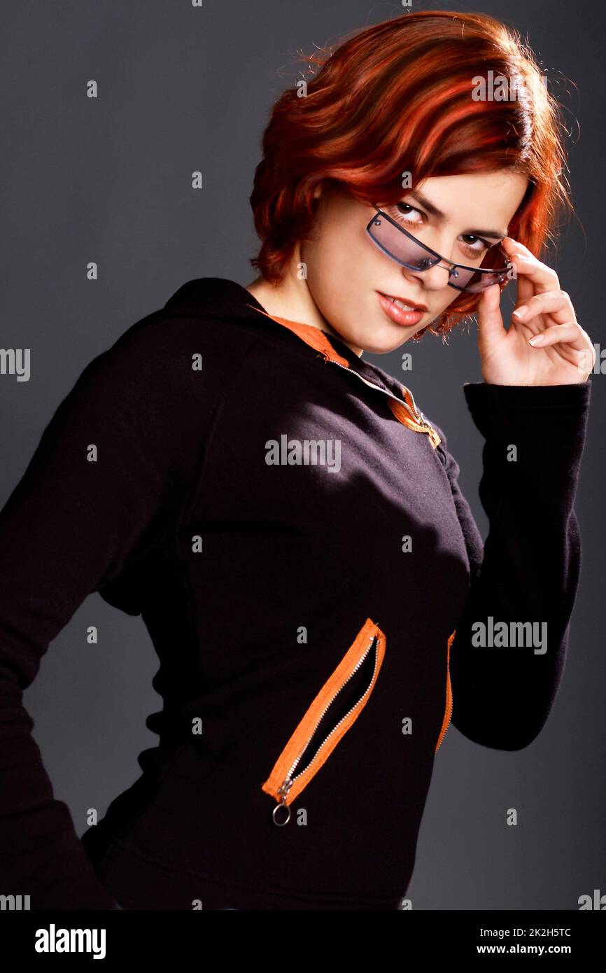 Ansicht ohne Brille Stockfoto