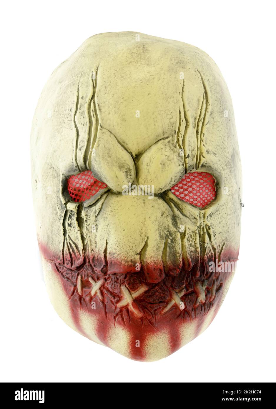 Scary Latex Zombie Maske Isoliert Gegen Weiß Stockfoto