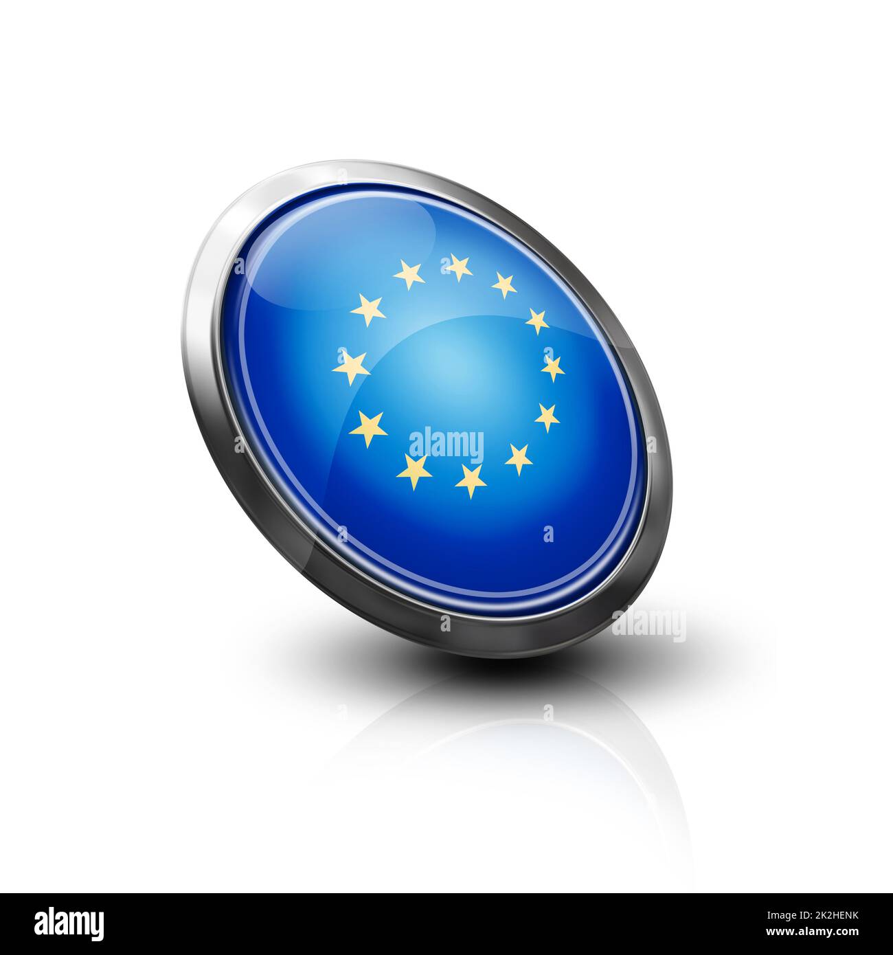 Glastaste mit EU-Flagge Stockfoto