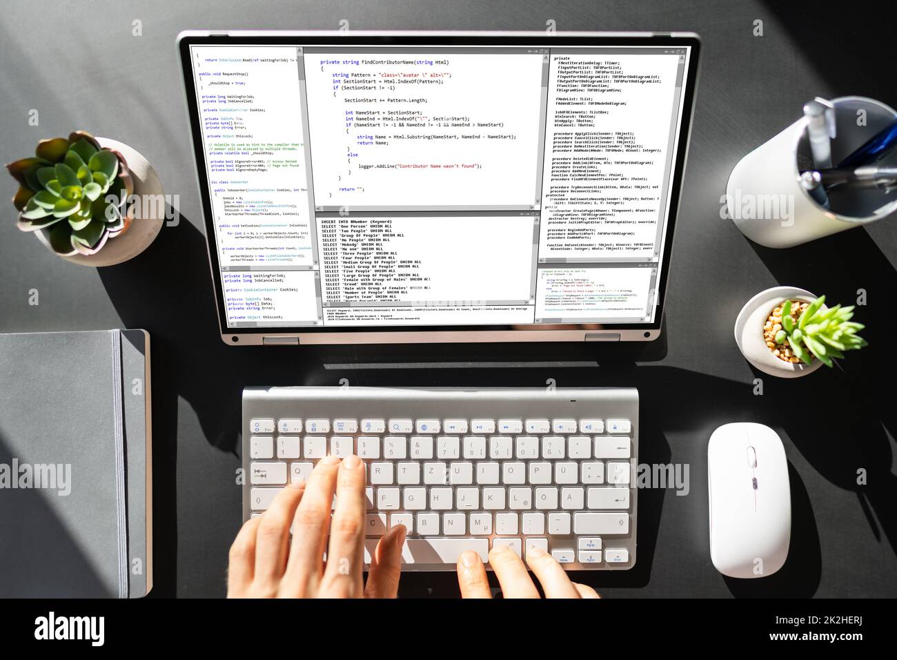 Männlicher Softwareentwickler, Der Code Eingibt Stockfoto