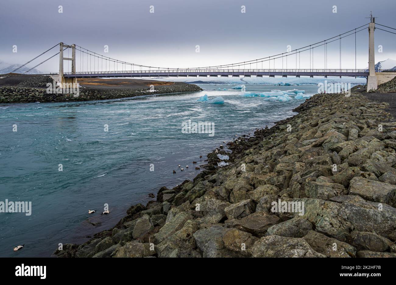 Brücke über Jokulsarlon Stockfoto