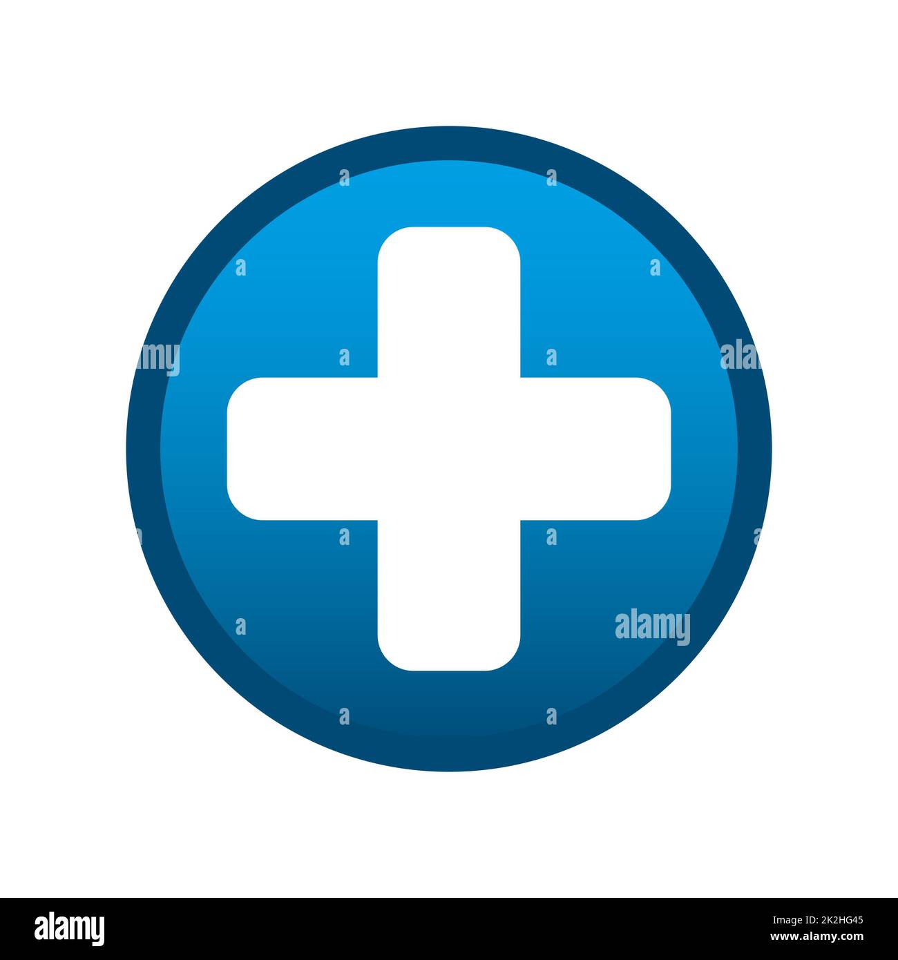 Medizinisches Kreuz- und Mediensymbol auf weißem Hintergrund - Vektor Stockfoto