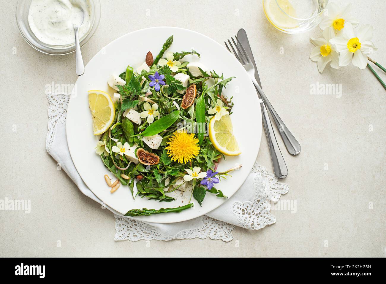 Frühjahr Salat Stockfoto