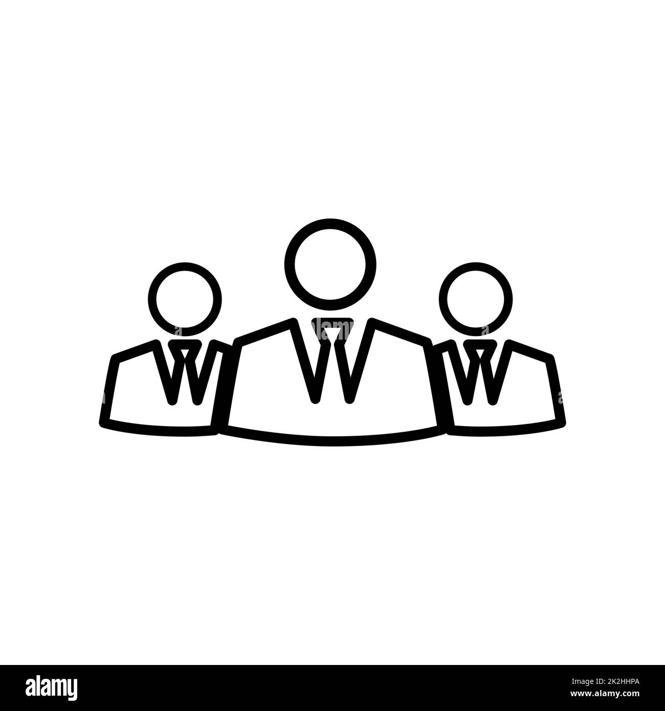 Symbol für Teamarbeit mit dünnen Linien auf weißem Hintergrund - Vektor Stockfoto