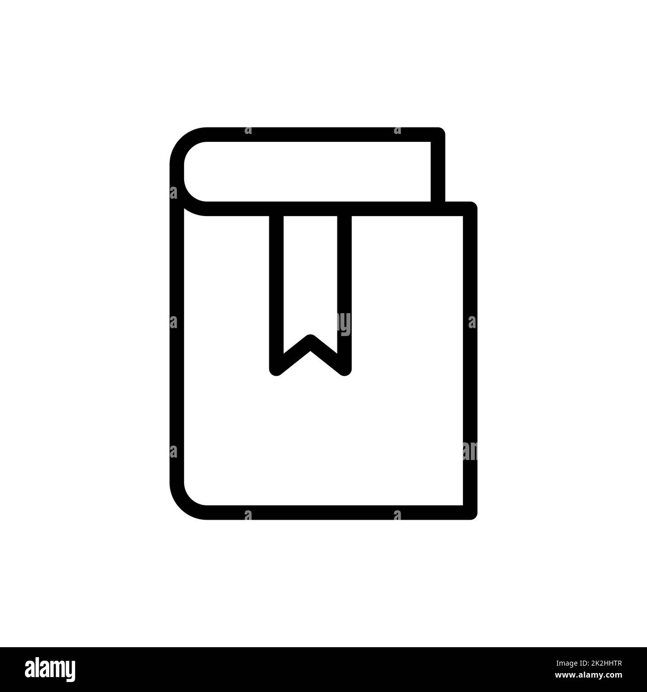 Buch dünnes Liniensymbol auf weißem Hintergrund - Vektor Stockfoto
