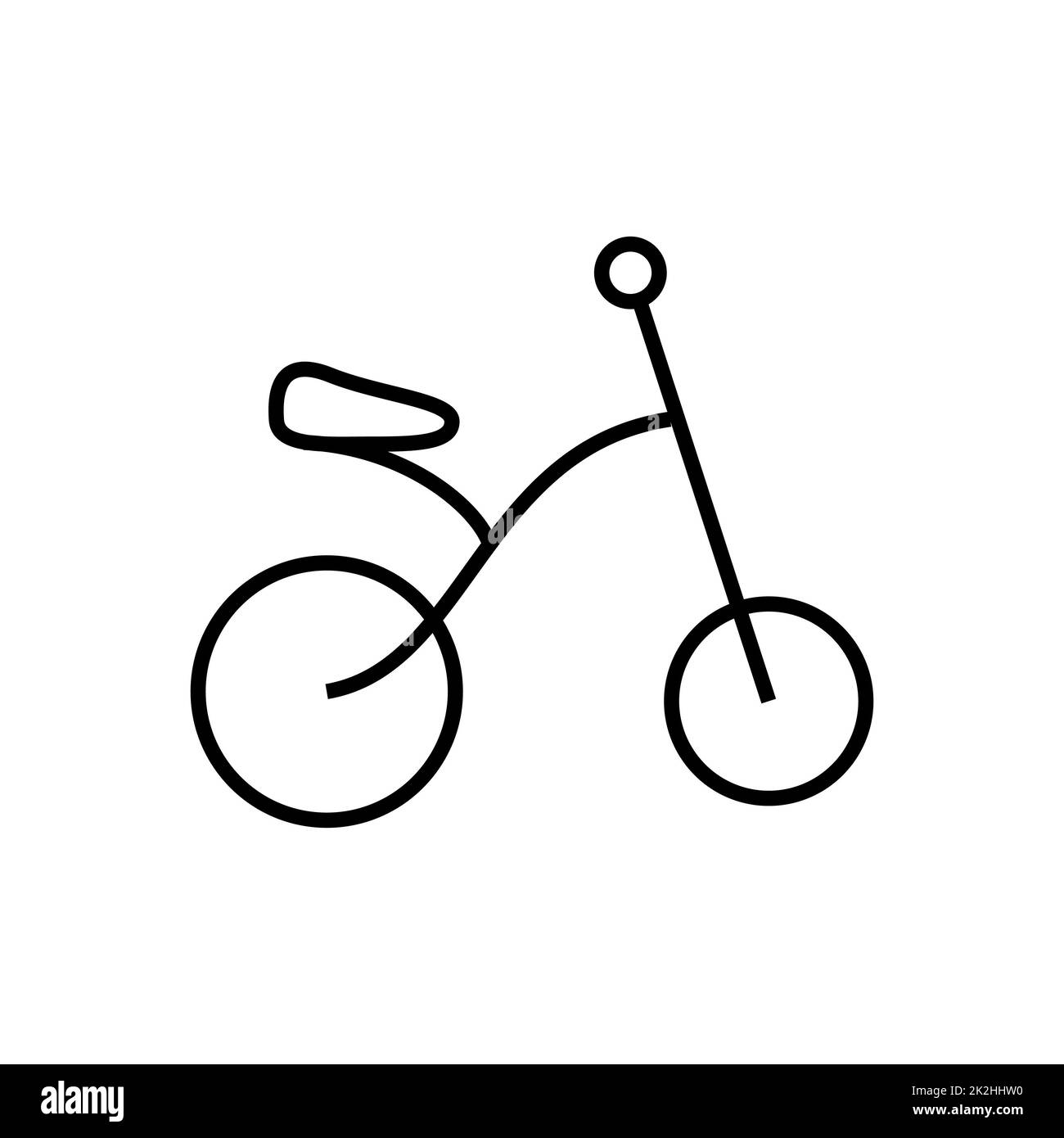 Fahrrad dünnes Liniensymbol auf weißem Hintergrund - Vektor Stockfoto