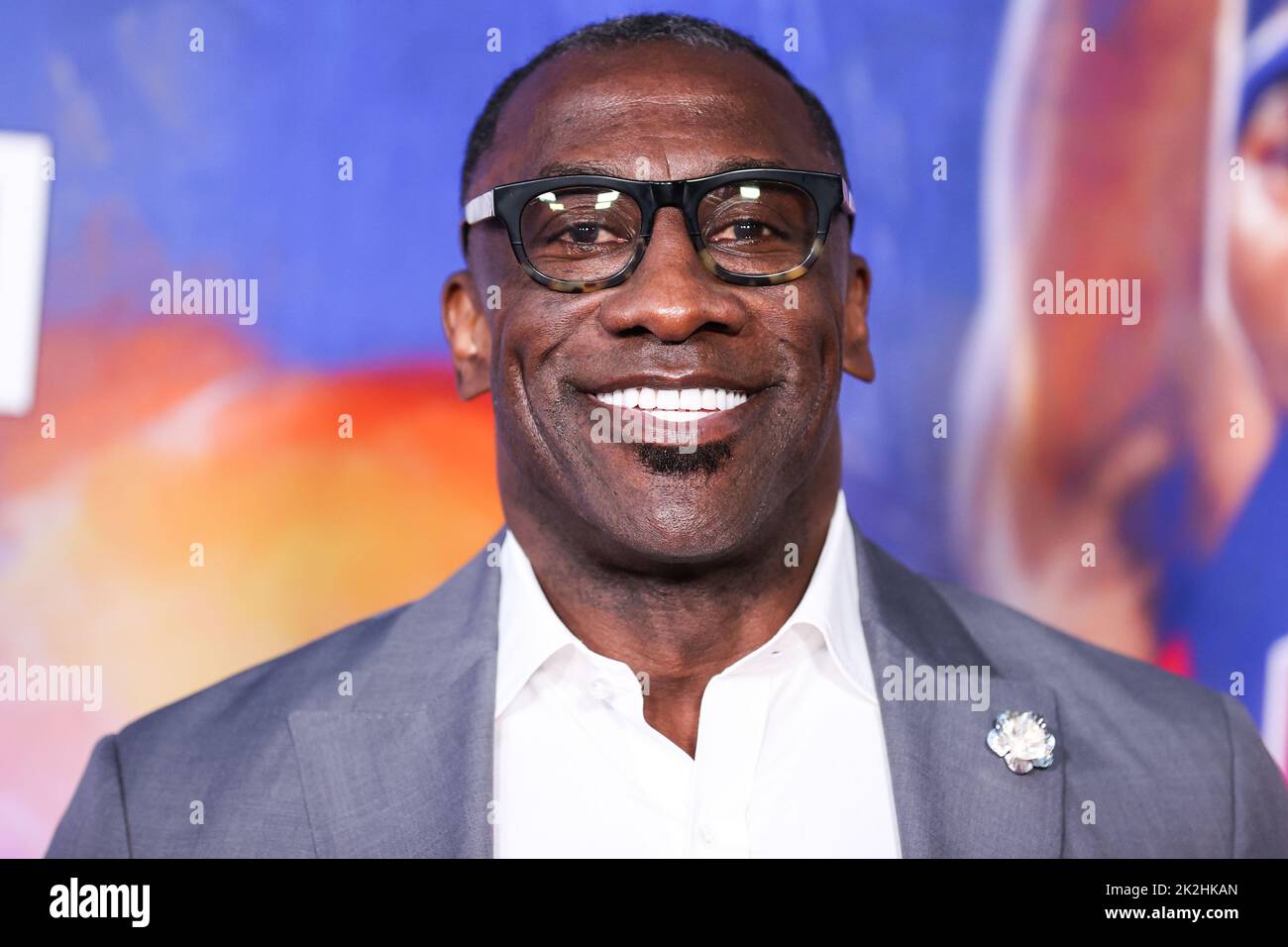 Hollywood, Usa. 22. September 2022. HOLLYWOOD, LOS ANGELES, KALIFORNIEN, USA - 22. SEPTEMBER: Der amerikanische Sportanalyst und ehemalige American Football Tight End Shannon Sharpe kommt bei der Los Angeles Special Screening von Netflix's 'The Redeem Team' an, die am 22. September 2022 im Netflix Tudum Theater in Hollywood, Los Angeles, Kalifornien, USA, stattfand. (Foto von Xavier Collin/Image Press Agency) Quelle: Image Press Agency/Alamy Live News Stockfoto
