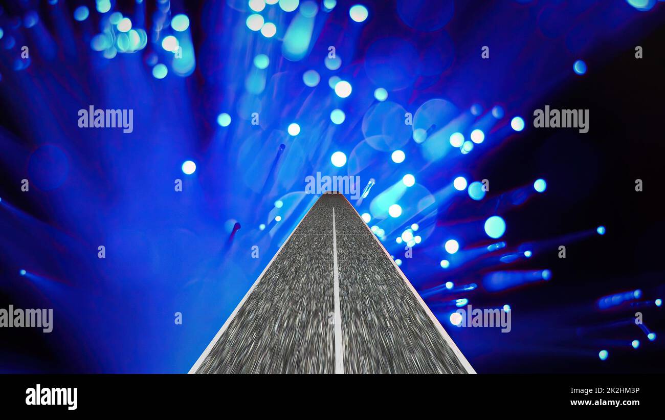 Fahrt durch die Welt der Glasfasertechnik Stockfoto