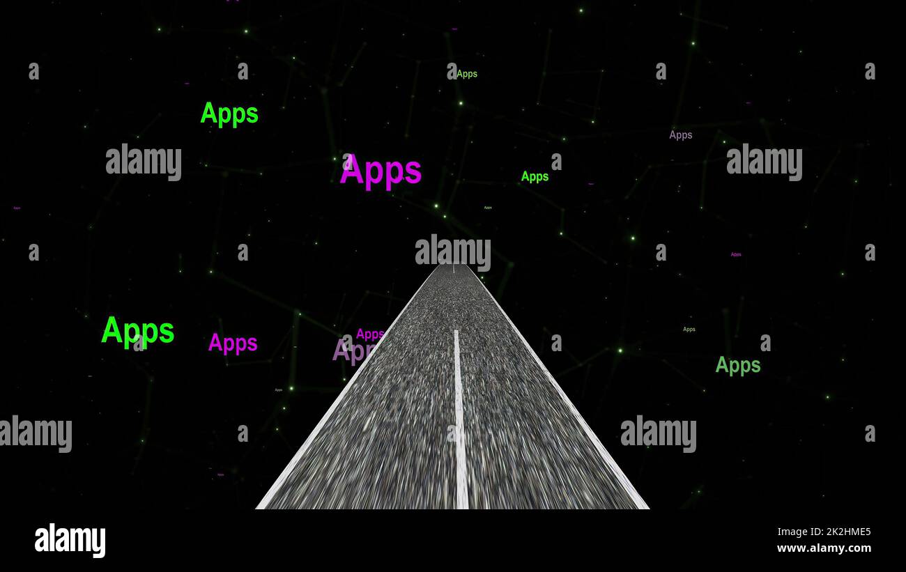 Fahrt in die Welt der Apps Stockfoto