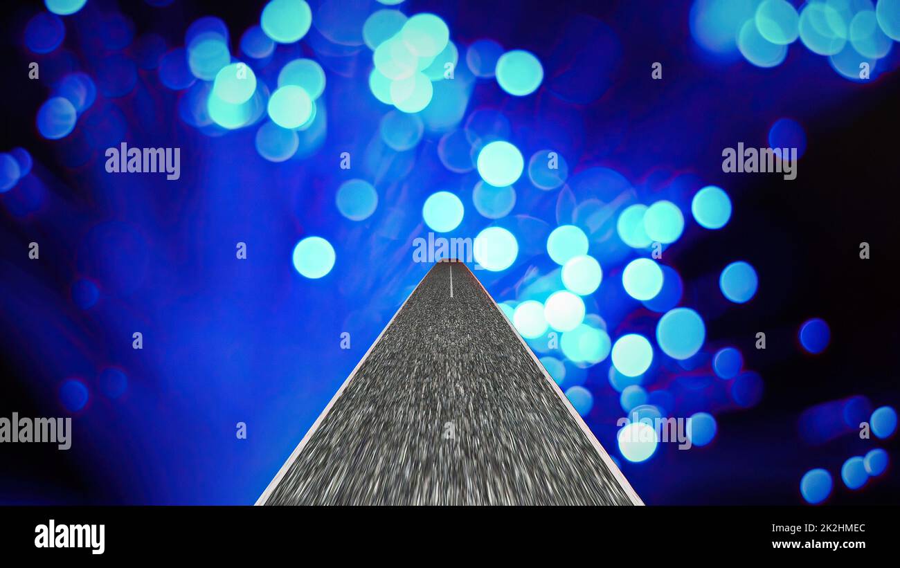 Fahrt durch die Welt der Glasfasertechnik Stockfoto