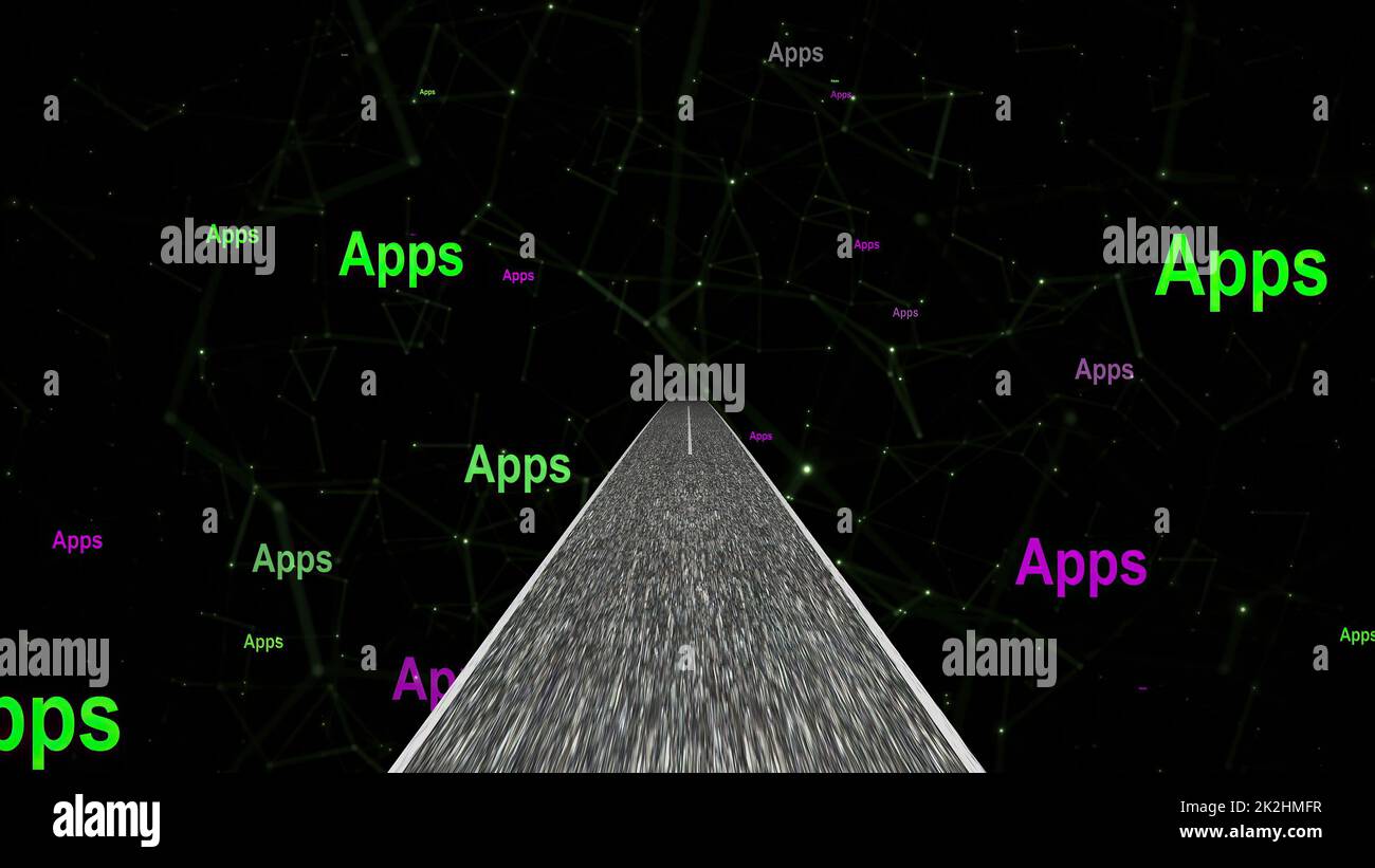 Fahrt in die Welt der Apps Stockfoto