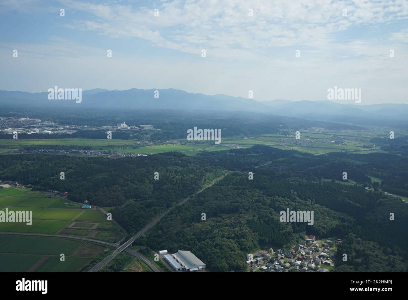 Luftfoto der Präfektur Akita Stockfoto