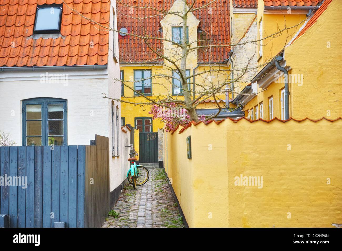 Historische Architektur von Dragor. Olld Häuser in der historischen Stadt Dragoer, Kopenhagen, Dänemark. Stockfoto