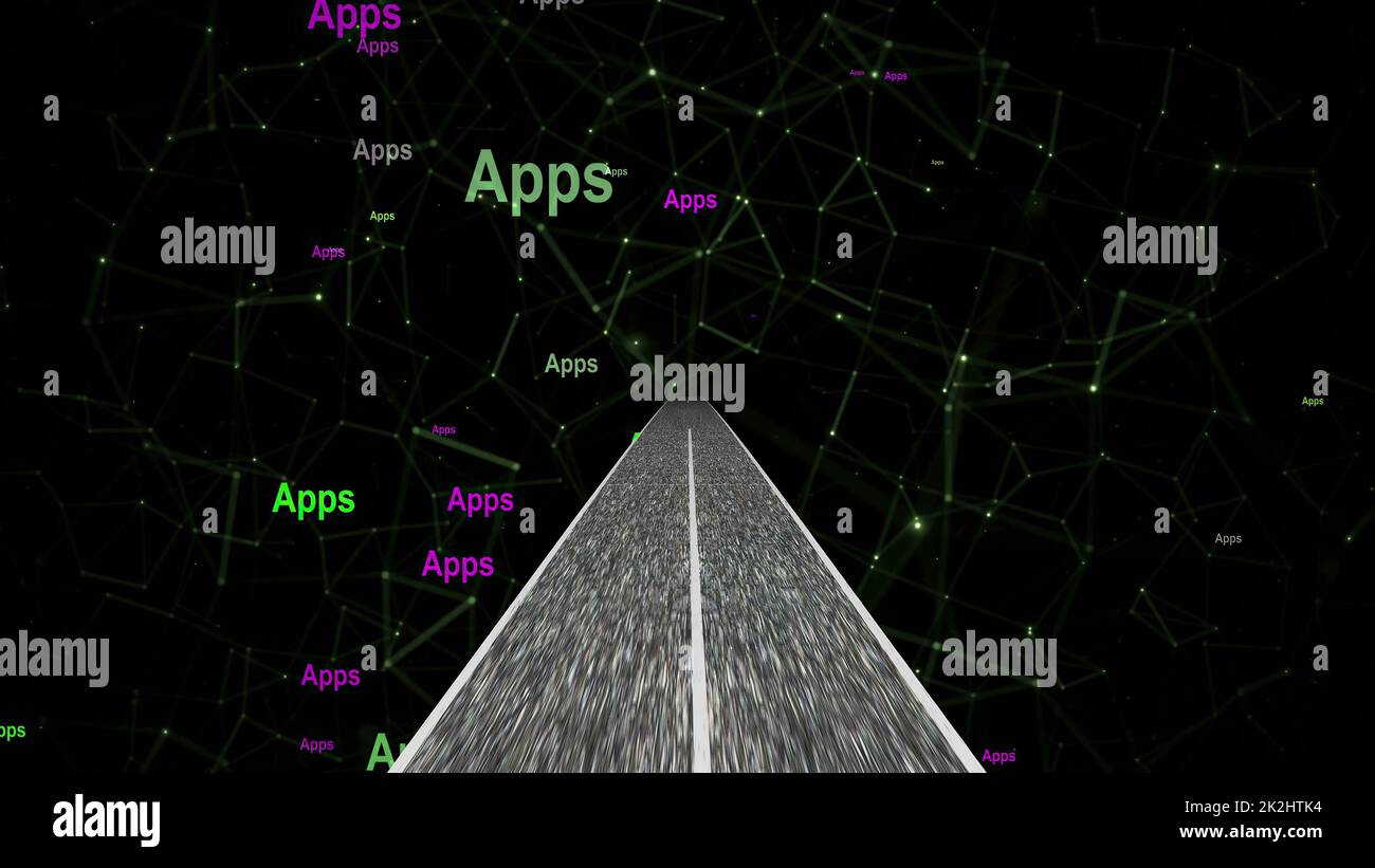 Fahrt in die Welt der Apps Stockfoto