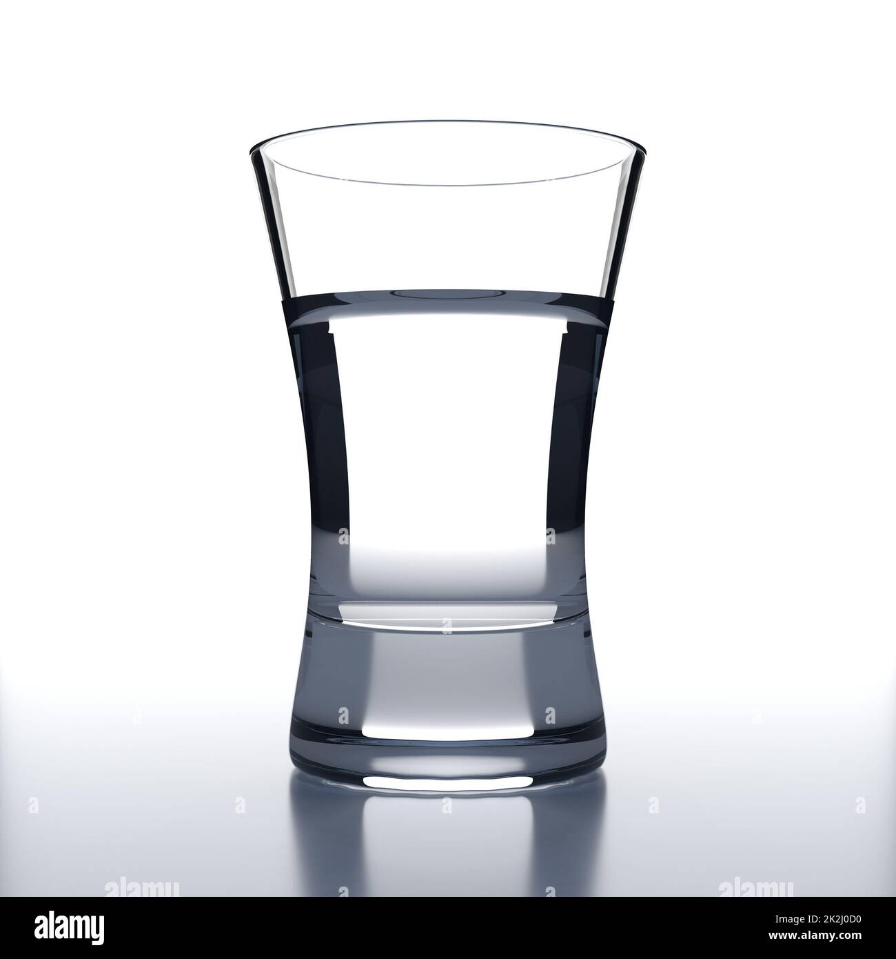 Wodka-Glas auf Weiß Stockfoto